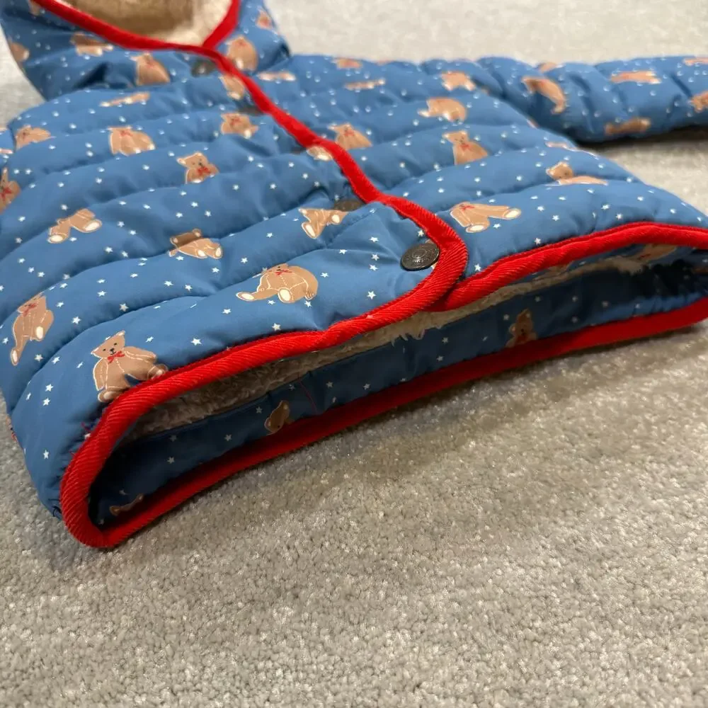 Baby‎ Boden Teddy Bear Padded Coat Winter Jacket Blue 6-12 Mo Water Resistant